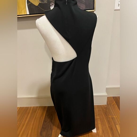 Lauren Ralph Lauren black one shoulder mock turtleneck dress, size 14 - Picture 7 of 11